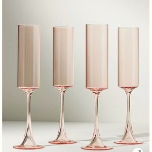 Anthropologie "Morgan Flutes Set of 4 in Soft Blush" NWT